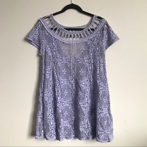 Free People Lavender lace shift dress